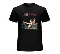 RUSHUI Life is Strange Cool Design Men's Short Sleeve Cotton Shirt for Sport Size XXL Black