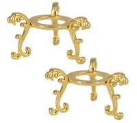 Rushvyn Egg Stand 2Pcs Sturdy Metal Display Stand Decorative Pedestal for Crystal Ball Sphere Globe and Stone Golden