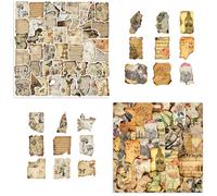 Rusokufo 100 Vintage Scrapbooking Stickers, Antique Manuscript And Burnt Fragment Designs For Junk Journal, Planner, Diary, Collage, Laptop And DIY Crafts