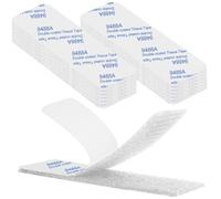 Rusoz 10 Pairs Hook and Loop Tape Self Adhesive, Number Plate Sticky Pads Heavy Duty No Nail Need Picture Hanging Strips Wall Mounting Sticky Packs for Indoor and Outdoor Use (White,3cm x 10cm)