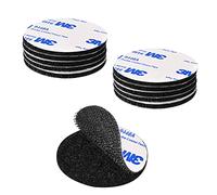 Rusoz 10 Pairs Sticky Dots, Extra Strong Double Sided Sticky Pads Black Round 50mm Hook and Loop Tape Self Adhesive No Nail Need Picture Hanging Dots for Home School and Office DIY Projects