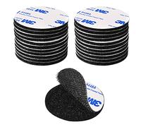 Rusoz 20 Pairs Sticky Dots, Extra Strong Double Sided Sticky Pads Black Round 50mm Hook and Loop Tape Self Adhesive No Nail Need Picture Hanging Dots for Home School and Office DIY Projects
