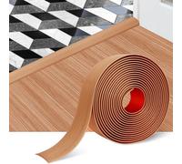 Rusoz 2M Floor Transition Strip, PVC Door Threshold Strip Floor Flat Divider Strip, 5cm Wide Self Adhesive Floor Edge Trim for Joining Floor Gaps(Yellow Oak)