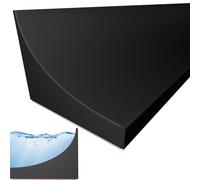 Rusoz 2M Wet Room Floor Barrier, Black Shower Water Barrier Threshold Floor, Self-Adhesive Water Stopper Silicone Strip Trim Splash Guard for Bathroom Floor, Under Washbasins, Kitchen Sink