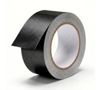 Rusoz Aluminium Foil Tape Black Fibreglass Reinforced 50mm x 20m, Heat Resistant Tape Flame Retardant Self-Adhesive Foil Tape Vapour Barrier Silver Tape for Pipe Insulation HVAC Exhaust Repair