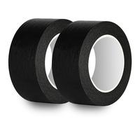 Rusoz Masking Tape For Painting 50mm, 2 Rolls Black Painters Tape 50m In Length, High Viscosity Tearable & Impermeable Painting Decorating Tape For Decoration Auto Repair And Artwork