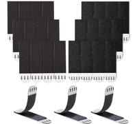 Rusoz Picture Hooks No Nails, 12 Pairs(24 Strips) Heavy Duty Adhesive Strips 20mm x 70mm Removable Picture Mounting Adhesive Strips for Frame Hanging(Black)