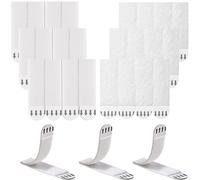 Rusoz Picture Hooks No Nails, 12 Pairs(24 Strips) Picture Hanging Strip Removable Picture Mounting Adhesive Strips 20mm x 70mm Damage Free Wall Hook Loop Mounting Tapes for Home Decor