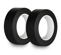 Rusoz Strong Masking Tape for Painting, 2 Rolls Decorators Tape 30mm x 50m, Black Paint Tape for Stucco, Decoration, Car Paint, Poster Production, Easy To Tear