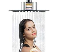 Ruspela 12 Inch Rainfall Shower Head - High Pressure Square Stainless Steel Shower Head with 5-Stage Filtration, Self-Cleaning Nozzles, Universal Wall/Ceiling Mount Waterfall Rain Fall Showerhead