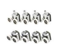 Ruspela 23mm Twin Shower Door Rollers Runners Wheels Pulleys 8PCS Shower Door Wheel Diameter Top Bottom Bathroom Replacement Parts