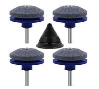 Ruspela Lawnmower Blade Sharpener 5 Pack Multi-Sharp Grinder Wheel Stone Sharp Rotary Universal Lawnmower Sharpen Kit for Power Drill Hand Drill