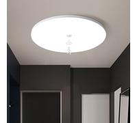 Ruspela Motion Sensor LED Ceiling Light, 18W Round Ceiling Lamp 6500K Cool White, Flush Mount Indoor Lighting for Stairway, Garage, Hallway, Bathroom, Porch, Closet