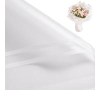 RUSPEPA 20 Sheets Flower Wrapping Paper, Waterproof Floral Bouquet Packing Paper, Florist Supplies for Birthday,Wedding and DIY Crafts - White