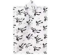RUSPEPA Black Bow Wrapping Tissue Paper - 30 Sheets 35x50 cm Black Ribbon Bow Tissue Paper Bulk for Birthday, Wedding, Bridal Shower, Art Craft, Party Favor Decoration