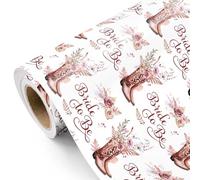 RUSPEPA Cowgirl Wedding Wrapping Paper - Mini Roll - 43.2cm x 5m - Bride to be and Floral Cowgirl Wrapping Paper Perfect for Bridal Shower, Wedding, Bachelorette Party