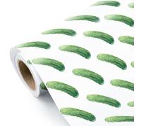RUSPEPA Pickle Wrapping Paper Roll - Mini Roll - 43.2cm x 5m - Cucumber Wrapping Paper Funny Pickle Gift Wrap for Adults, Pickle Themed Birthday Party