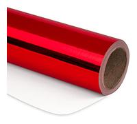 RUSPEPA Red Metallic Wrapping Paper - 43.2cm x 10m - Solid Color Paper Perfect for Wedding, Birthday, Christmas, Baby Shower