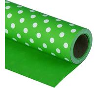 RUSPEPA Reversible Wrapping Paper - Mini Roll - 43.2cm X 10m - Green and Polka Dot Design for Birthday, Wedding, Baby Shower