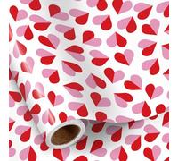 RUSPEPA Valentine'S Day Wrapping Paper, Red & Pink Heart Pattern On White Background - 43.2Cm X 5M - Romantic Gift Wrap For Valentine’S Day, Anniversaries, Sweet Occasions