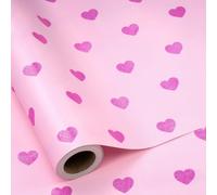 RUSPEPA Valentine's Day Wrapping Paper Roll - Rose Gold Glitter Hearts Mini Roll, Romantic Gift Wrap for Couples, Wife, Husband, Wedding, Anniversary & Valentine's Gifts, 43.2cm x 5m