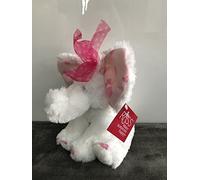 Russ Berrie ~ Ellie the White & Pink Elephant with Hearts 8"