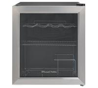 Russell Hobbs Mini Fridge 12 Bottle/46L Freestanding Stainless Steel Table Top Mini Beer & Wine Fridge, with Glass Door RHGWC3SS