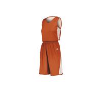 Russell 5R6DLX.BOW.M Ladies Undivided Single Ply Reversible Shorts, Burnt Orange & White - Medium