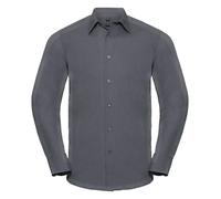 Russell 924M Mens Mans Long Sleeve Tailored Easy Care Poplin Shirt