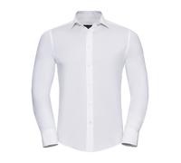 Russell 946M Cotton BLACK MAROON or WHITE Long Sleeve Easy Care Fitted Shirt