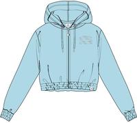 RUSSELL ATHLETIC A31011-AC1-144 JANE-ZIP THROUGH HOODY SWEAT Sweatshirt Women's ACQUAMARINE Size S