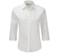Russell Athletic Collection Ladies/Womens 3/4 Sleeve Easy Care Fitted Shirt (White) - Size Large