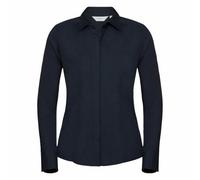 Russell Collection Ladies/Womens Long Sleeve Poly-Cotton Easy Care Fitted Poplin Shirt