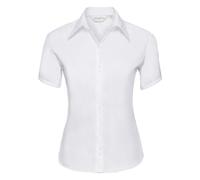 Russell Athletic Collection Ladies/Womens Short Sleeve Ultimate Non-Iron Shirt (White) Cotton - Size Large