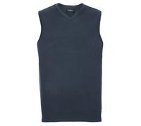 Russell Athletic Collection Mens Cotton Acrylic V Neck Sleeveless Sweatshirt (French Navy) - Size Medium