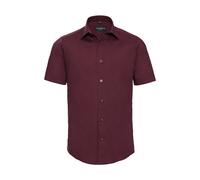Russell Athletic Collection Mens Fitted Short-Sleeved Shirt (Port) - Maroon - Size Small