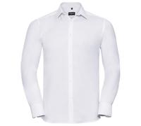 Russell Athletic Collection Mens Herringbone Long-Sleeved Formal Shirt (White) - Size 17.5 inch