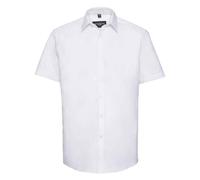 Russell Athletic Collection Mens Herringbone Short-Sleeved Formal Shirt (White) - Size 19 inch
