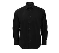 Russell Athletic Collection Mens Long Sleeve Easy Care Fitted Shirt (Black) - Size 19.5 inch