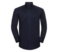 Russell Athletic Collection Mens Long Sleeve Easy Care Oxford Shirt (Bright Navy) - Multicolour - Size 19 inch