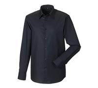 Russell Athletic Collection Mens Long Sleeve Easy Care Tailored Oxford Shirt (Black) - Size 17 inch