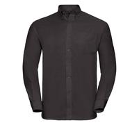 Russell Athletic Collection Mens Oxford Easy-Care Long-Sleeved Formal Shirt (Black) - Size 19.5 inch