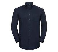 Russell Athletic Collection Mens Oxford Easy-Care Long-Sleeved Formal Shirt (Bright Navy) - Navy/Blue - Size 15 inch