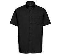 Russell Athletic Collection Mens Oxford Easy-Care Short-Sleeved Shirt (Black) - Size 15 inch