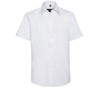 Russell Athletic Collection Mens Oxford Easy-Care Tailored Short-Sleeved Shirt (White) - Size 18.5 inch