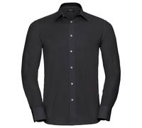 Russell Athletic Collection Mens Oxford Tailored Long-Sleeved Formal Shirt (Black) - Size 19.5 inch