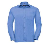 Russell Athletic Collection Mens Poplin Easy-Care Formal Shirt (Corporate Blue) - Size 2XL