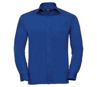 Russell Athletic Collection Mens Poplin Easy-Care Long-Sleeved Shirt (Bright Royal Blue) - Navy/Blue - Size 4XL