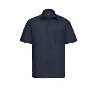 Russell Athletic Collection Mens Poplin Easy-Care Short-Sleeved Formal Shirt (French Navy) - Size 18.5 inch