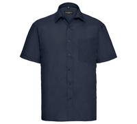 Russell Athletic Collection Mens Poplin Easy-Care Short-Sleeved Shirt (French Navy) - Size 17 inch
